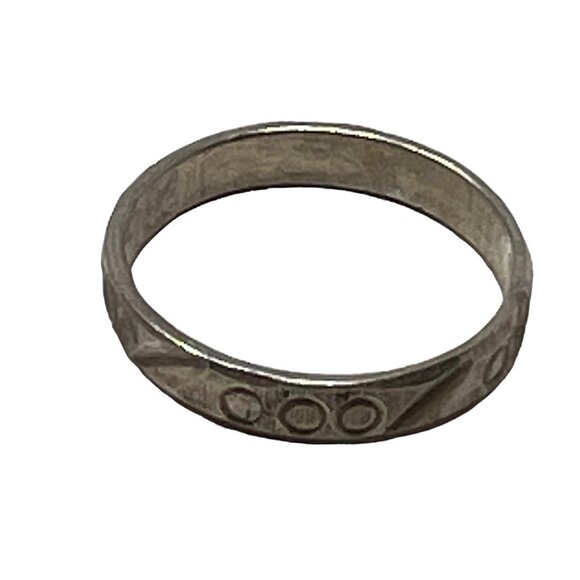 Womens‎ Wedding Band Ring Sterling Silver Engraved - Picture 6 of 9